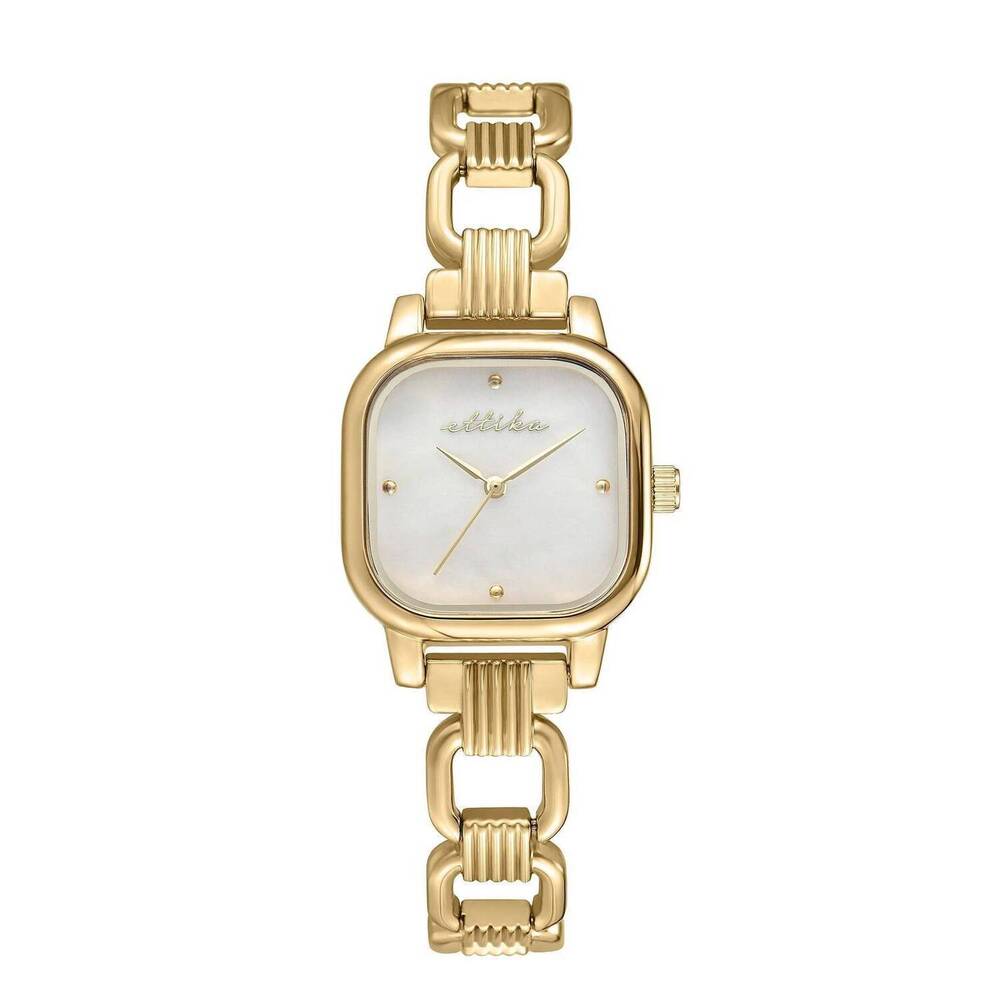 NEW ETTIKA women's classic square bracelet watch in gold